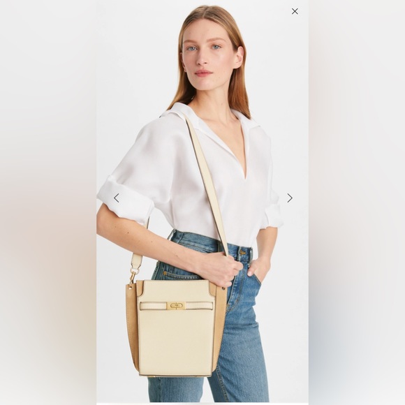 ✨3X Host Pick✨Tory Burch Lee Radziwell Pebbled Double Bucket Bag - Picture 2 of 6